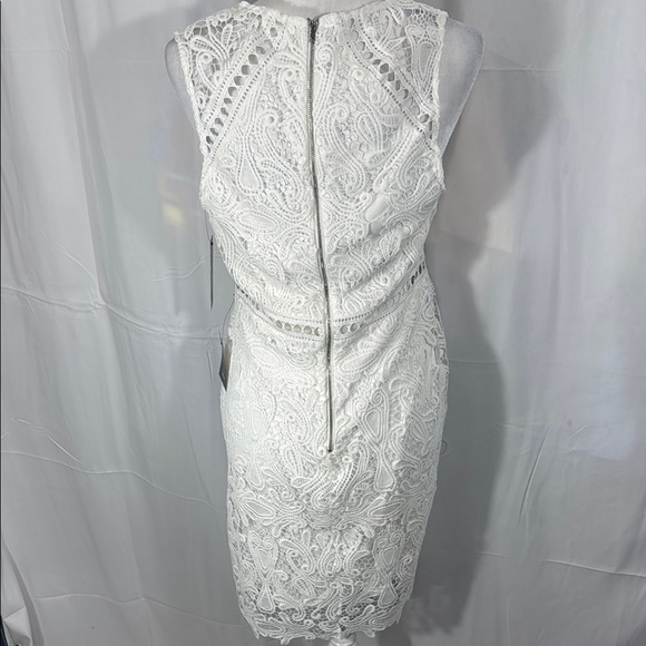 ULUS WHITE LACE HALTER SHEATH MIDI DRESS L NWT - Picture 8 of 12